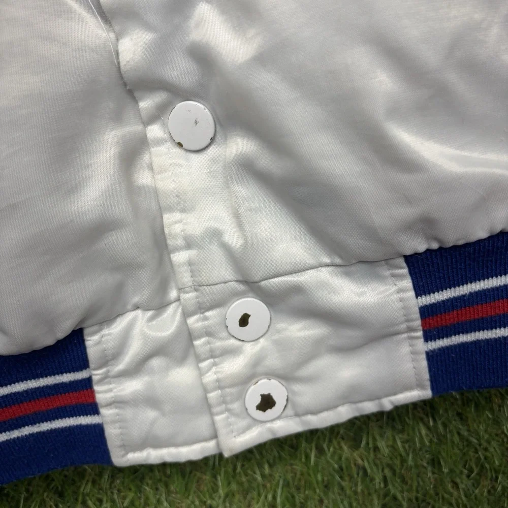 Philadelphia 76ers Sixers Satin Starter Jacket Mens Large Snap Close White